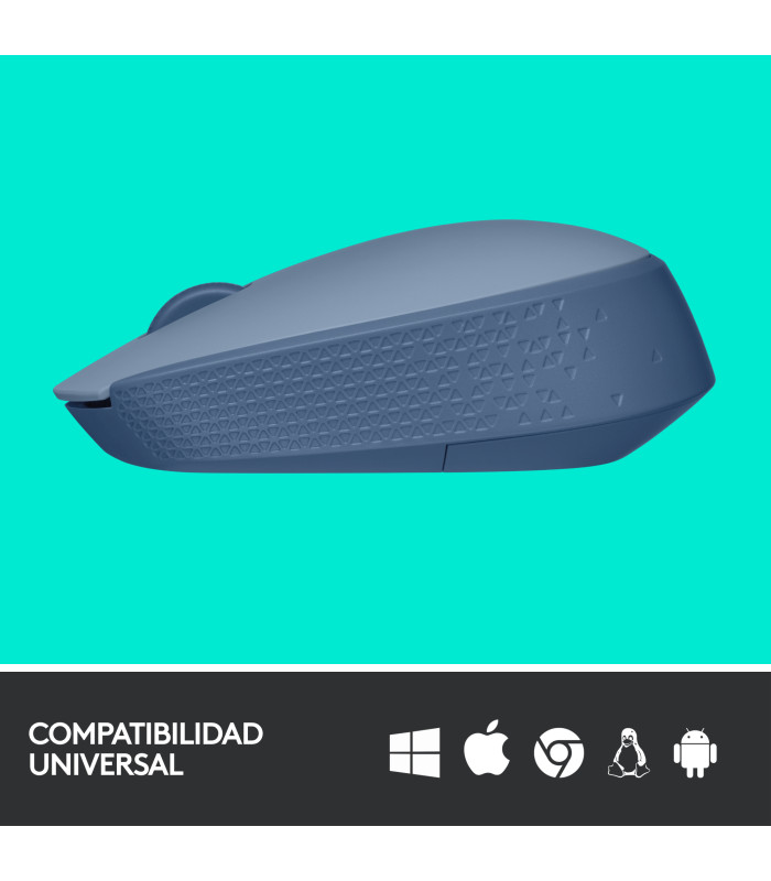 Mouse raton logitech m171 optico wireless inalambrico gris azulado