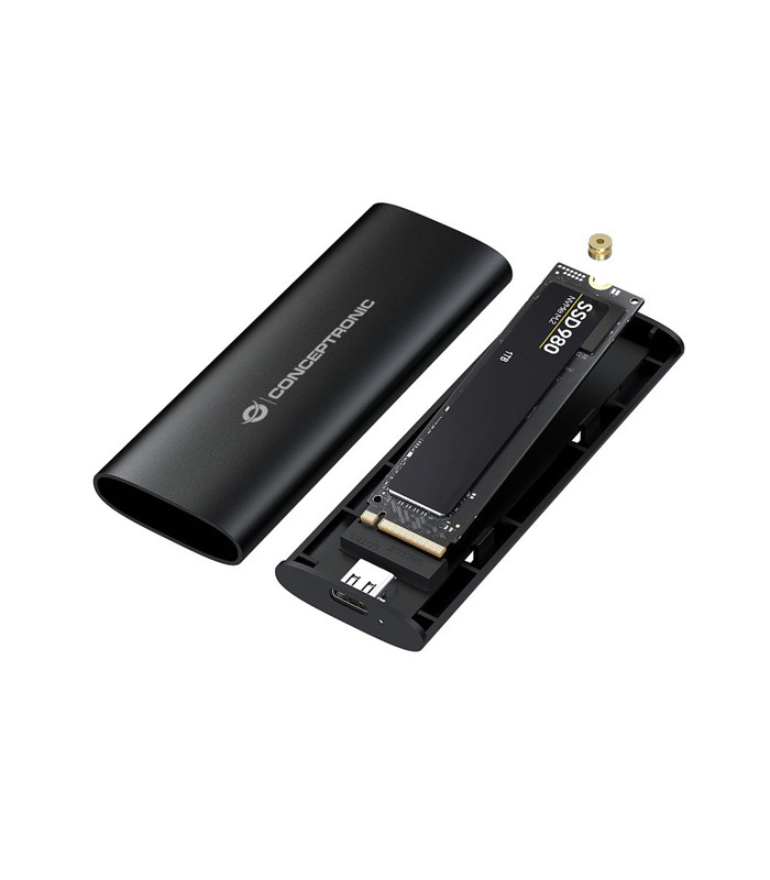Caja externa conceptronic ssd m.2 para disco duro usb tipo c