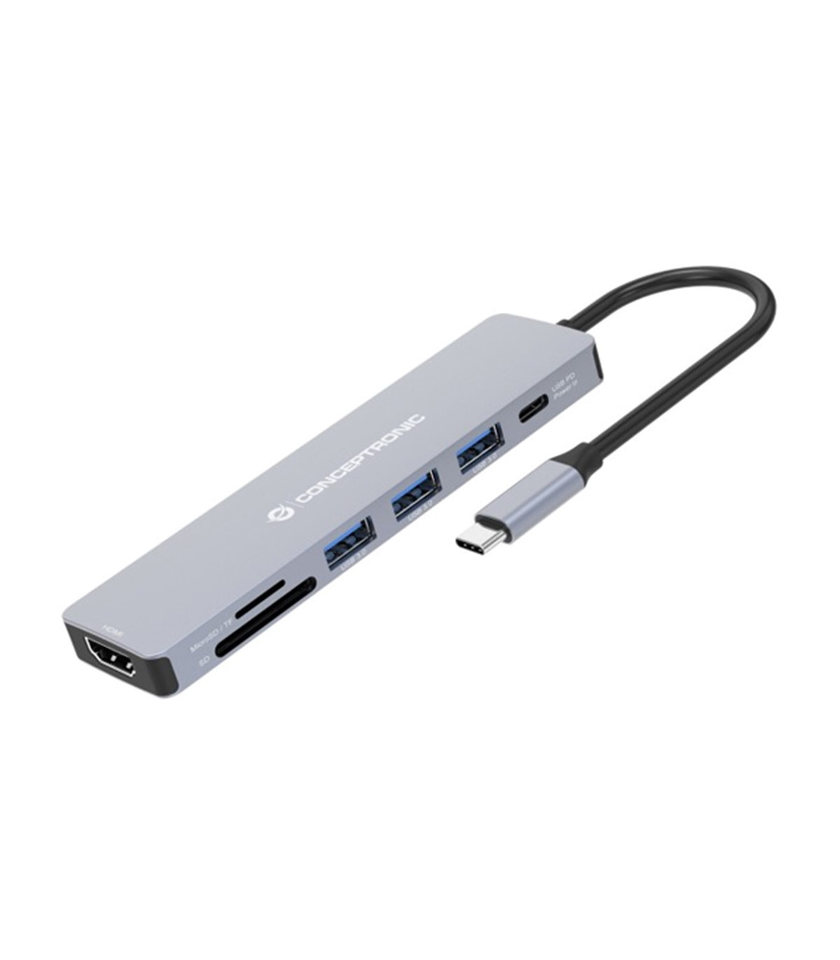 Hub usb tipo c conceptronic donn19g 1 x hdmi - 3 x usb 3.2 - 1 x usb tipo c - lector sd - lector micro sd