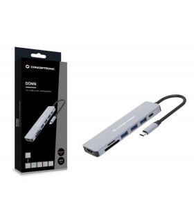 Hub usb tipo c conceptronic donn19g 1 x hdmi - 3 x usb 3.2 - 1 x usb tipo c - lector sd - lector micro sd