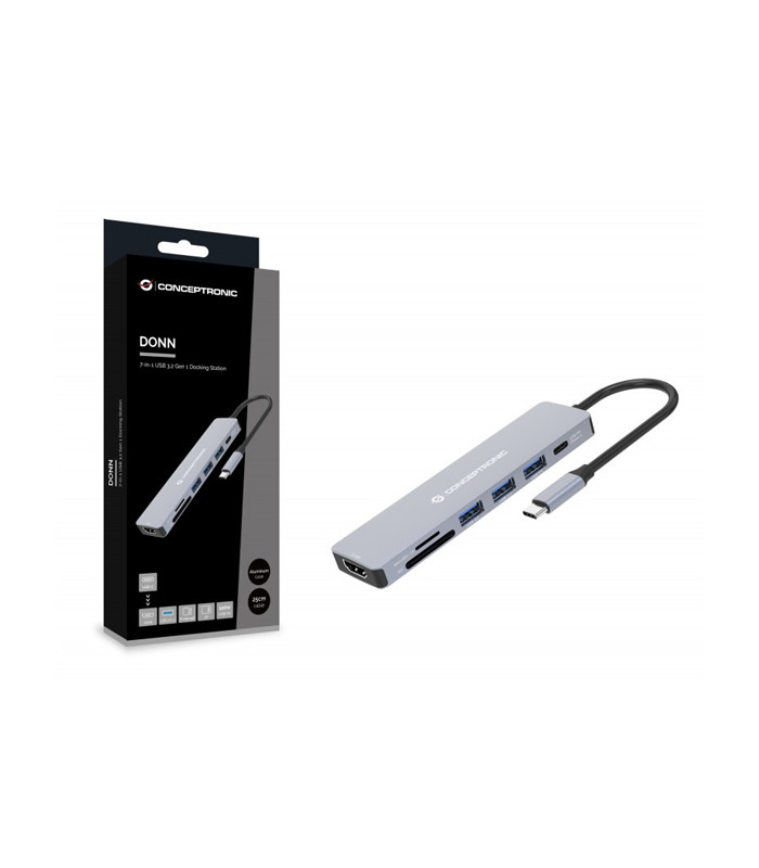 Hub usb tipo c conceptronic donn19g 1 x hdmi - 3 x usb 3.2 - 1 x usb tipo c - lector sd - lector micro sd