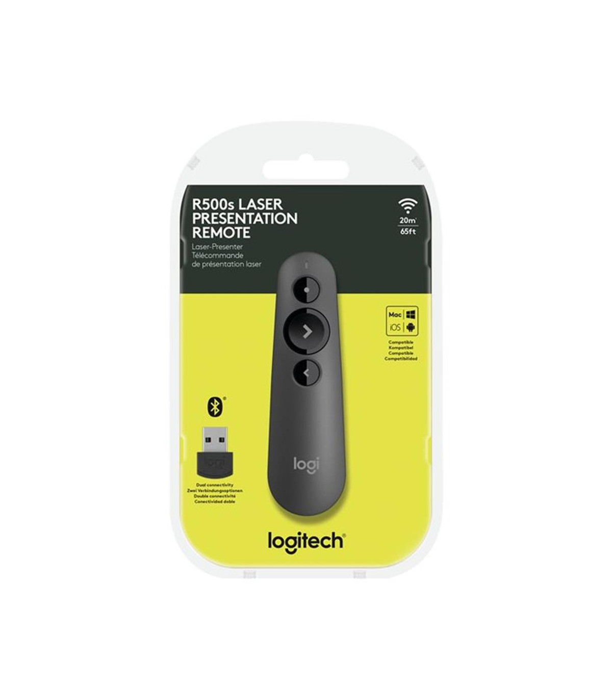 Mando wireless inalambrico logitech r500s para presentaciones -  bluetooth -  grafito