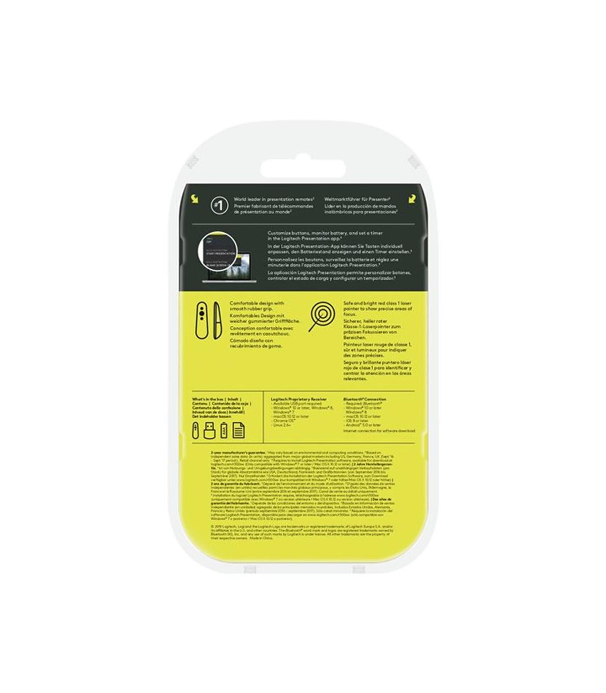 Mando wireless inalambrico logitech r500s para presentaciones -  bluetooth -  grafito