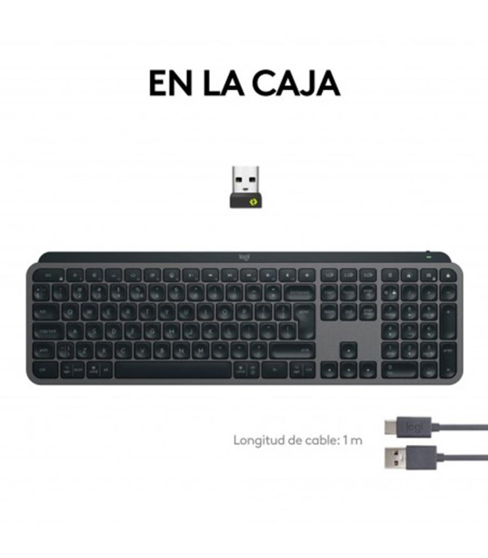 Teclado logitech mx keys s inalambrico grafito bateria