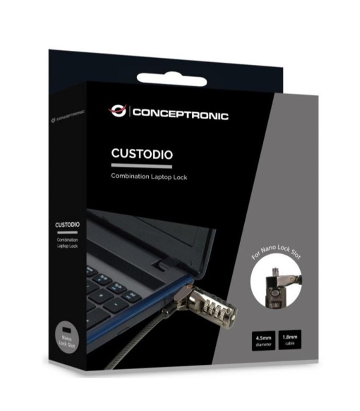 Cable seguridad para portatiles 1.8m conceptronic