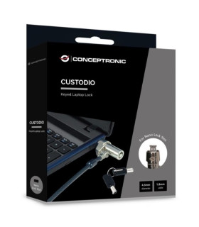 Cable seguridad conceptronic nano por llave para portatiles 1.8m