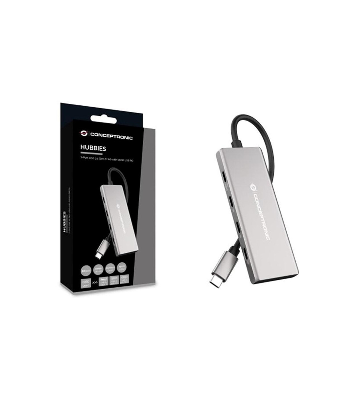 Hub usb tipo c conceptronic hubbies17g 7 puertos