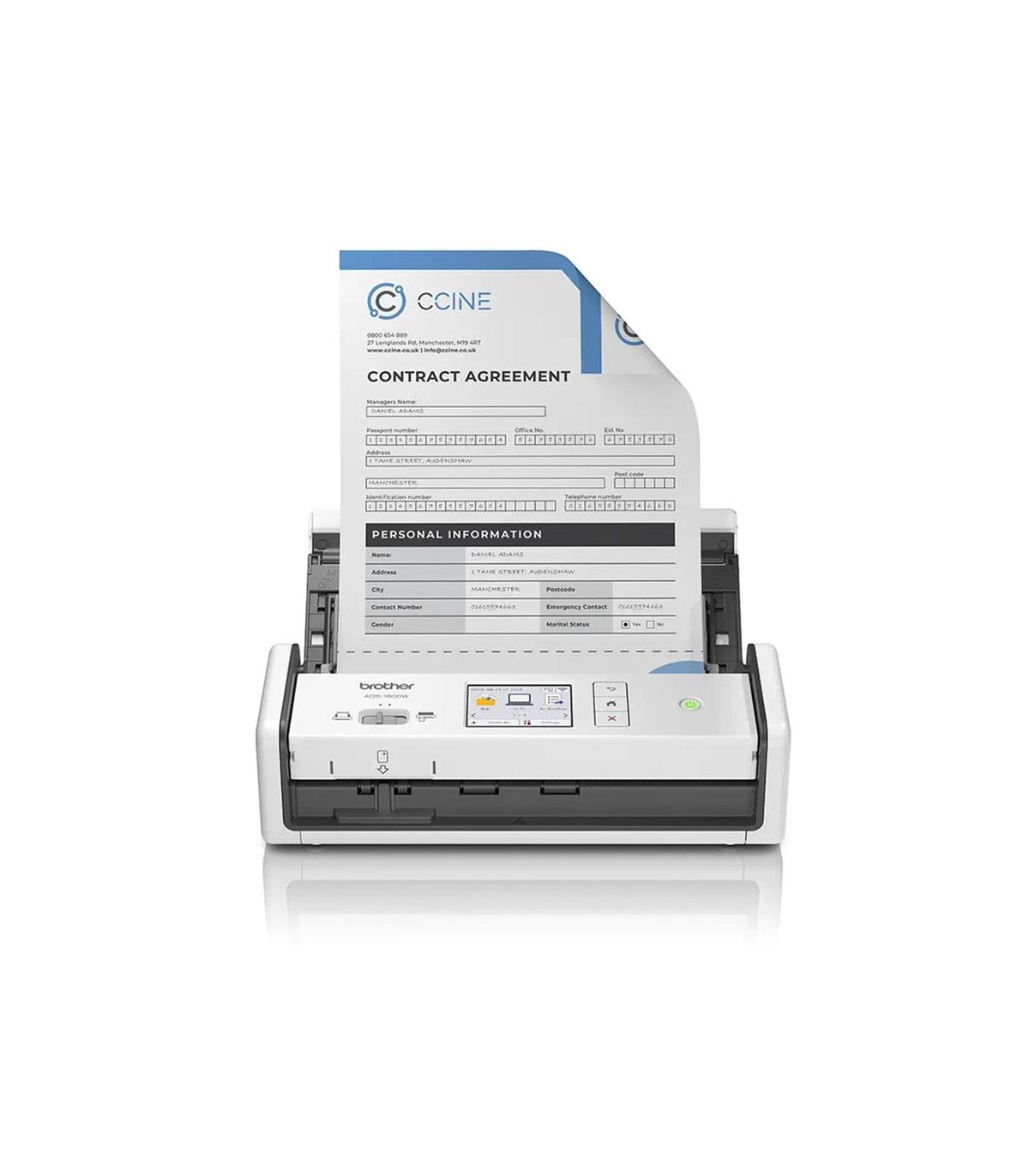 Escaner sobremesa brother ads1800w -  30ppm -  duplex automatico -  usb 2.0 -  usb tipo c -  wifi -  adf 20 hojas