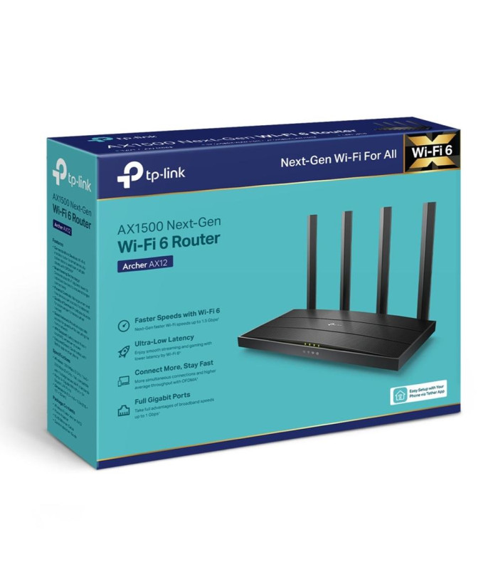 Router wifi tp - link archer ax12 ax1500 dual band 1500 mbps