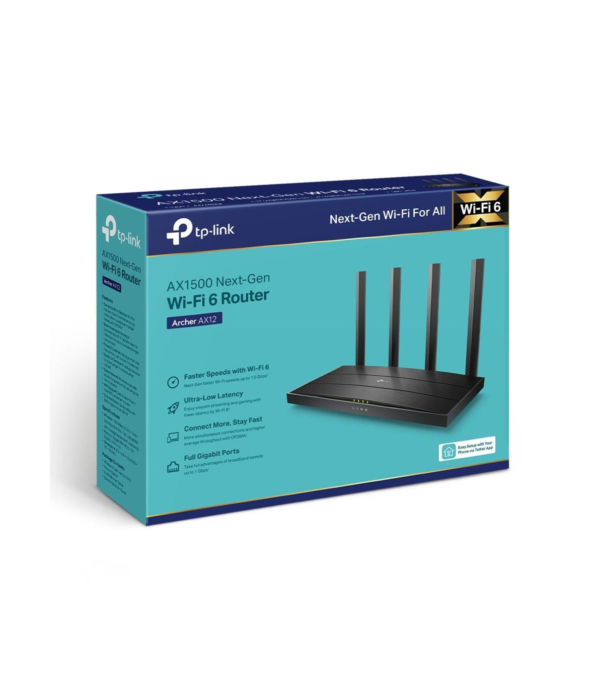Router wifi tp - link archer ax12 ax1500 dual band 1500 mbps