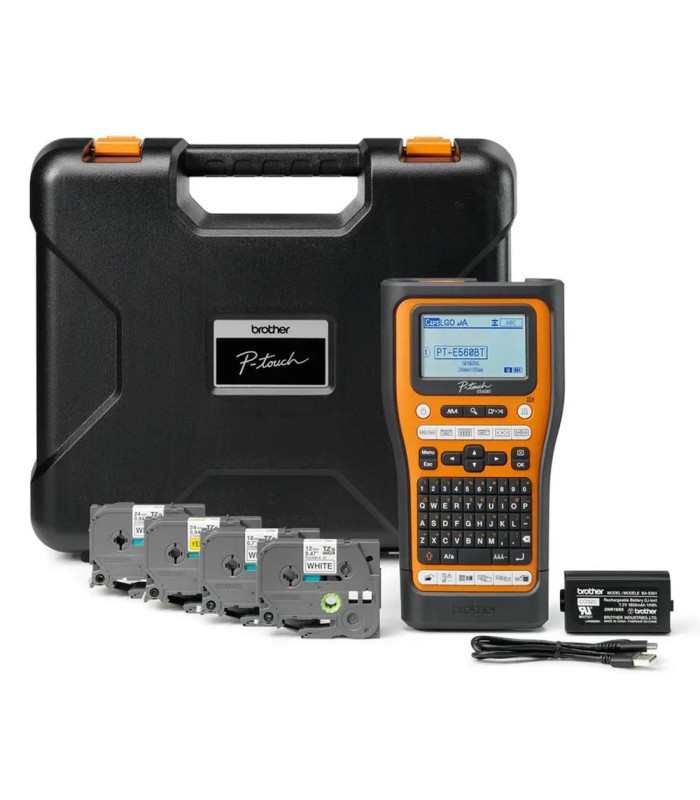 Rotuladora brother pt - e560btsp lcd -  3 lineas -  teclado qwerty -  corte automatico