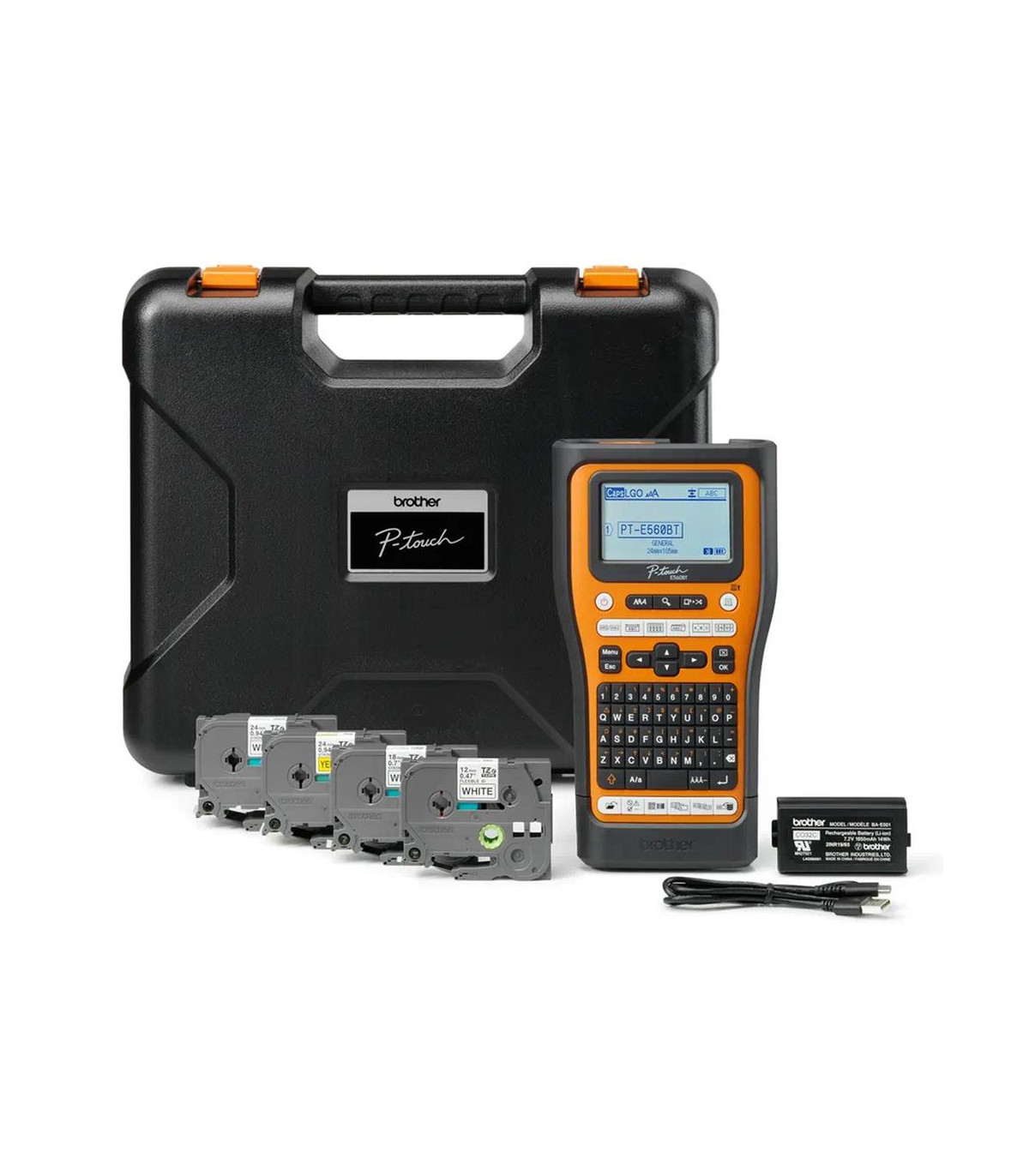 Rotuladora brother pt - e560btsp lcd -  3 lineas -  teclado qwerty -  corte automatico