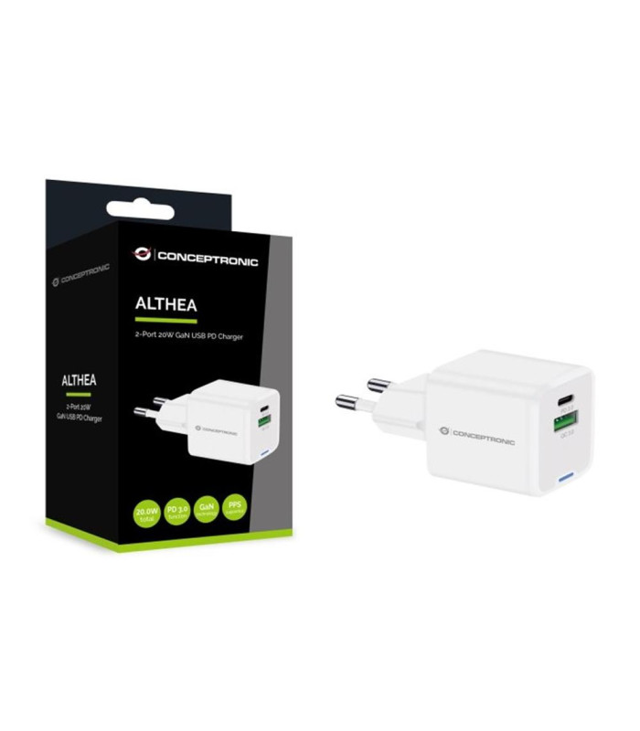 Cargador de pared conceptronic althea15w 20w blanco