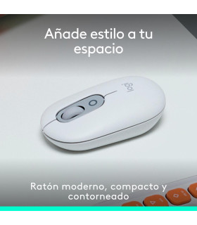Raton inalambrico logitech pop mouse blanco