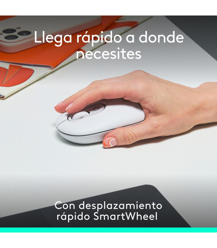 Raton inalambrico logitech pop mouse blanco