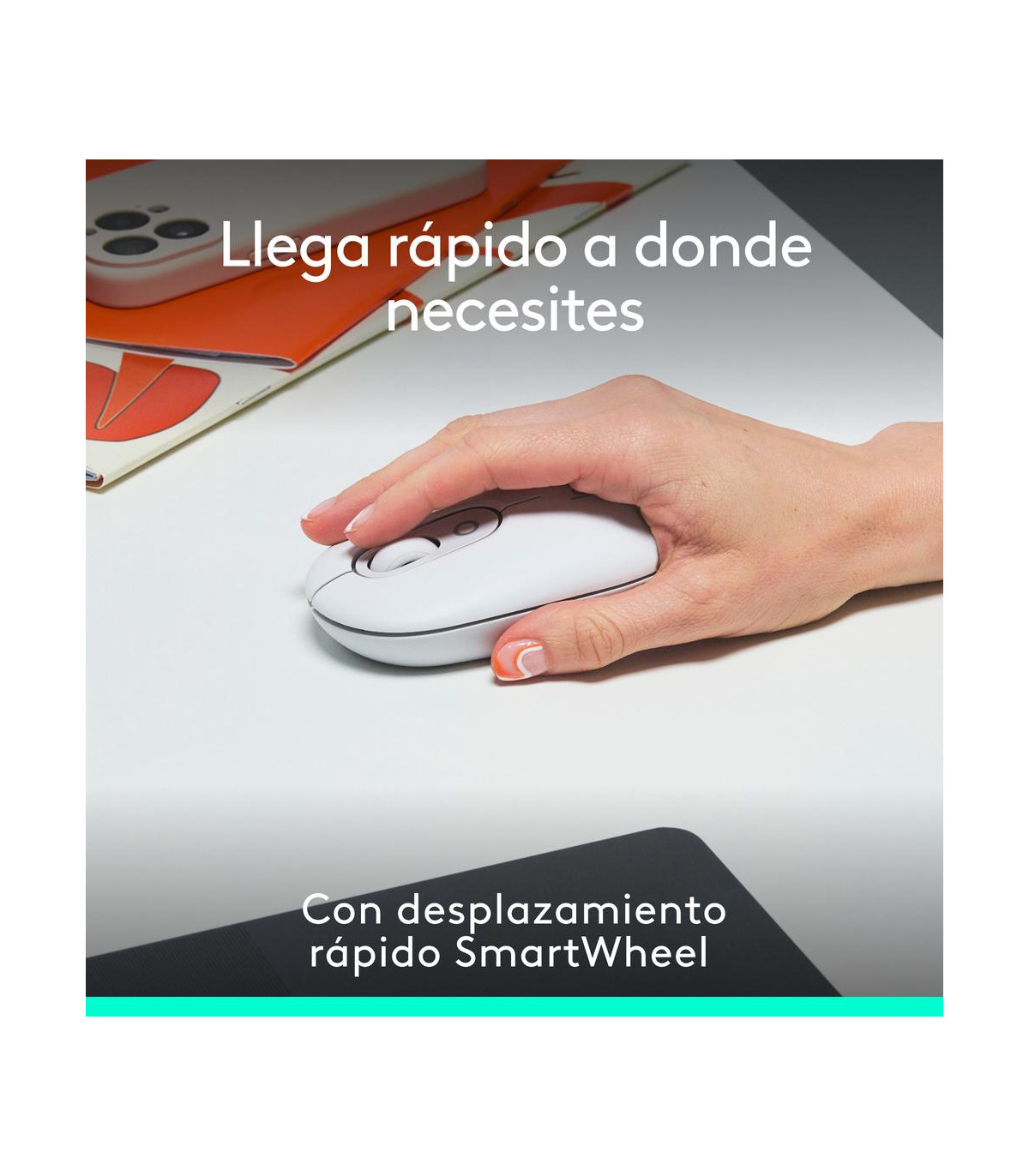 Raton inalambrico logitech pop mouse blanco