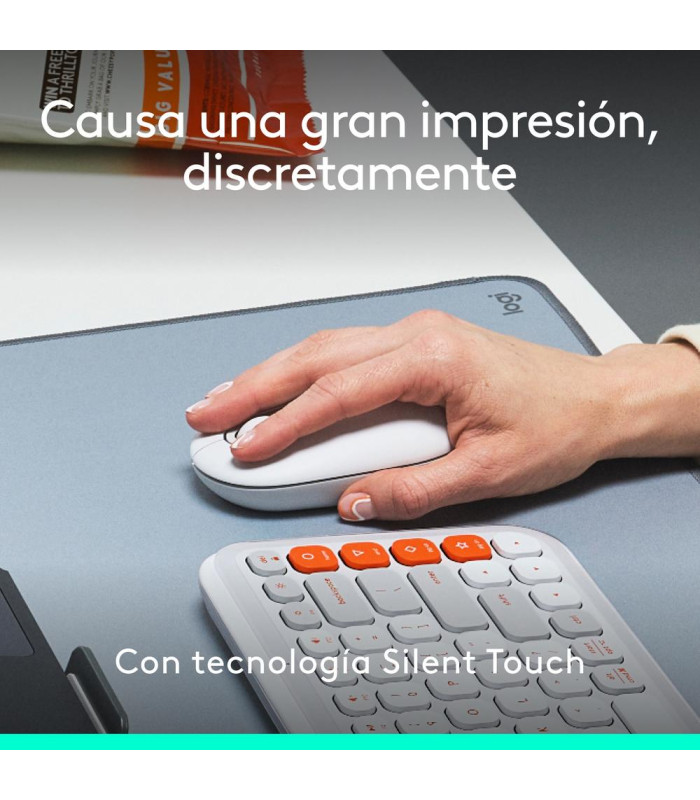 Raton inalambrico logitech pop mouse blanco