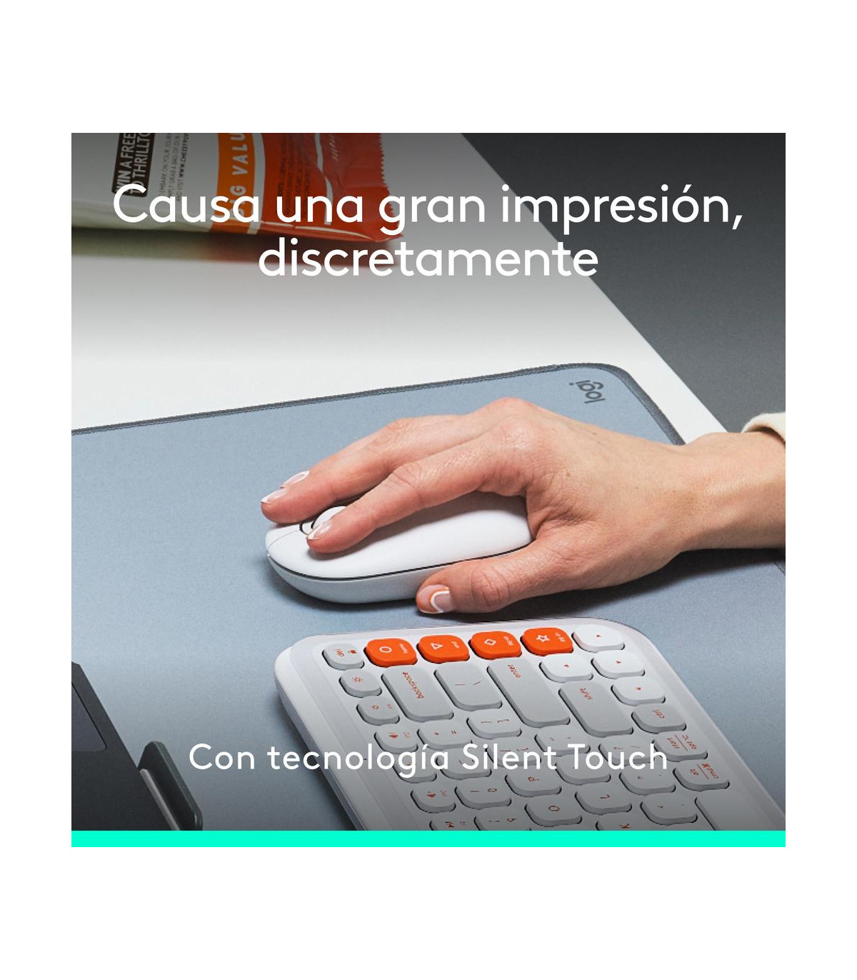 Raton inalambrico logitech pop mouse blanco