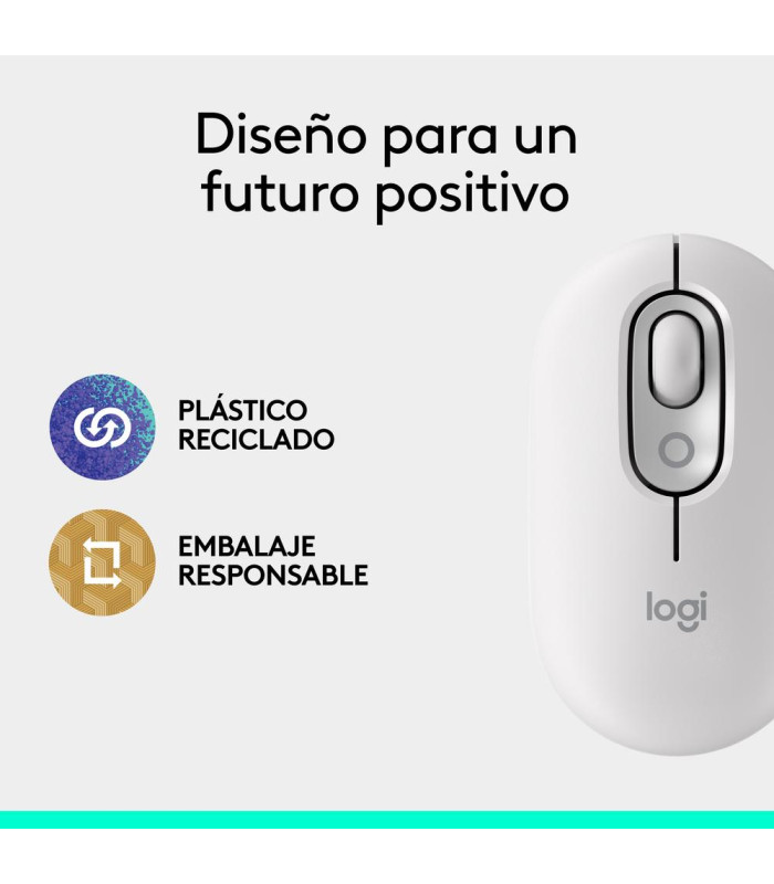 Raton inalambrico logitech pop mouse blanco