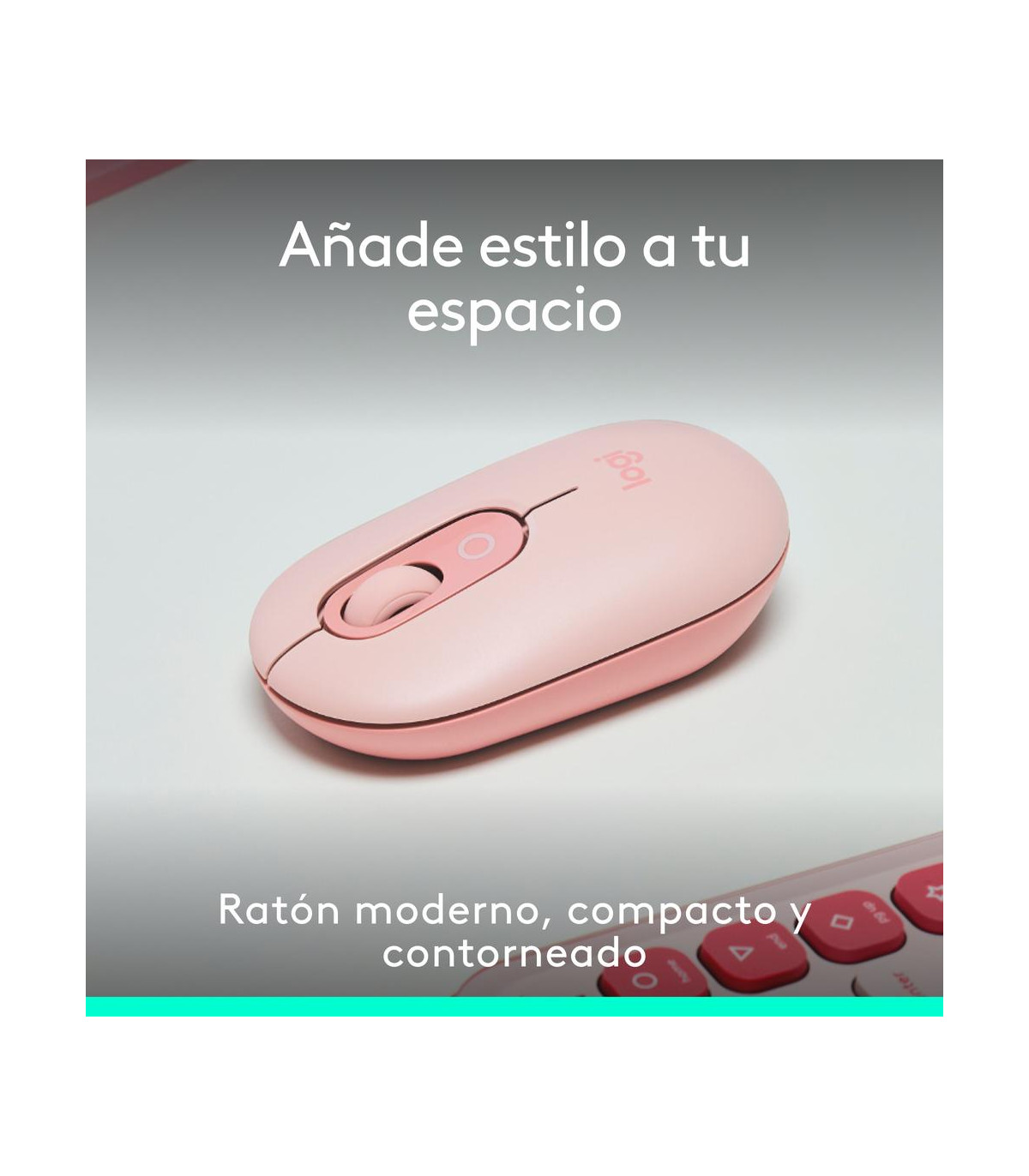 Raton inalambrico logitech pop mouse rosa