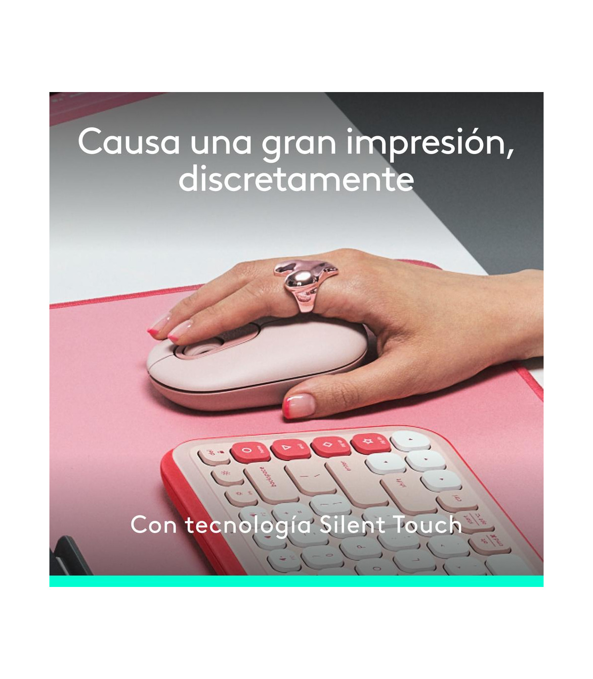 Raton inalambrico logitech pop mouse rosa