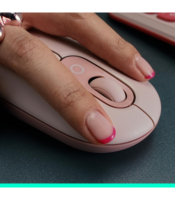 Raton inalambrico logitech pop mouse rosa