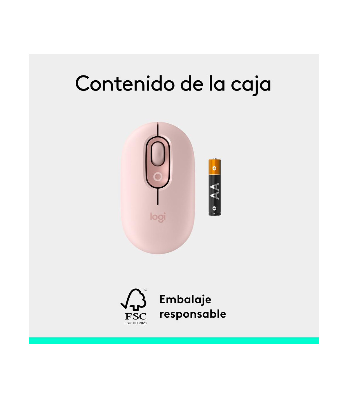 Raton inalambrico logitech pop mouse rosa