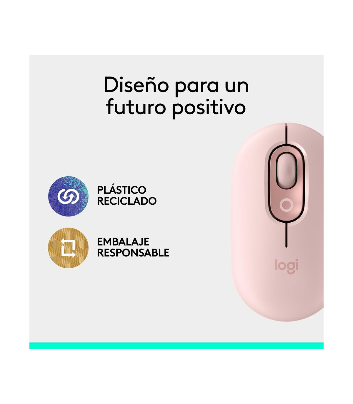 Raton inalambrico logitech pop mouse rosa