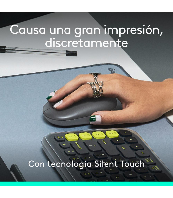 Raton inalambrico logitech pop mouse grafito