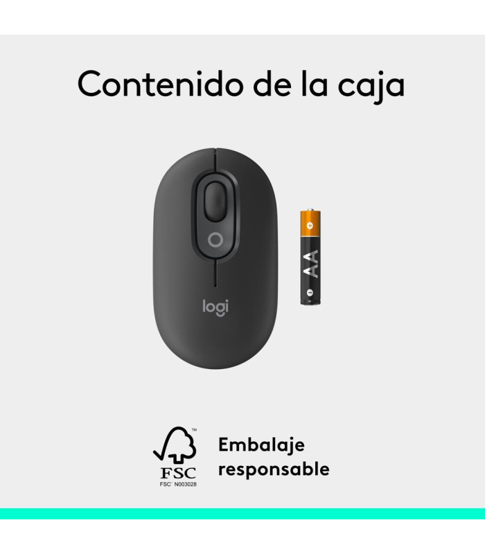 Raton inalambrico logitech pop mouse grafito