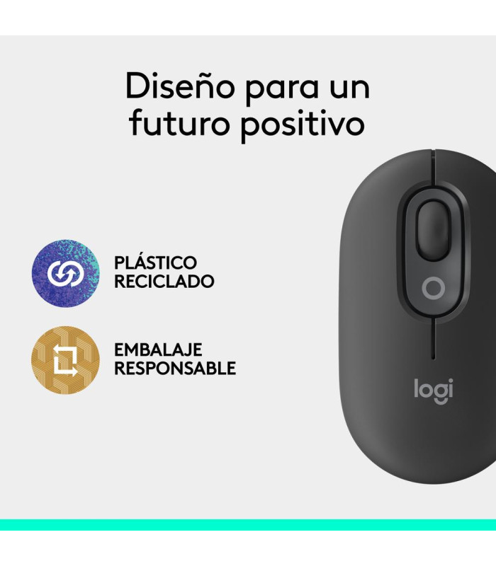 Raton inalambrico logitech pop mouse grafito