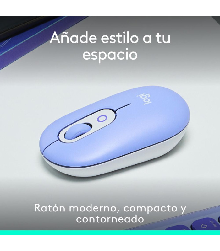 Raton inalambrico logitech pop mouse lila