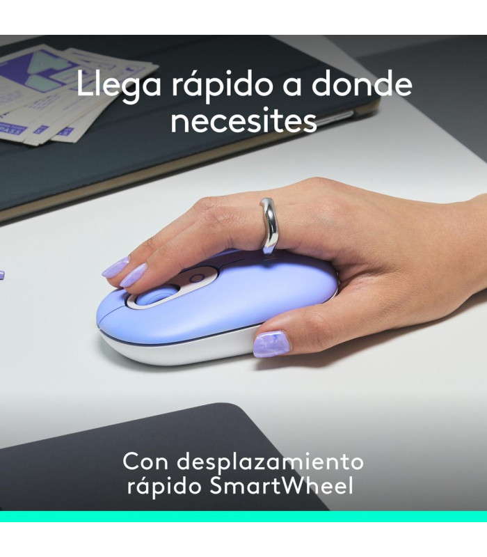 Raton inalambrico logitech pop mouse lila