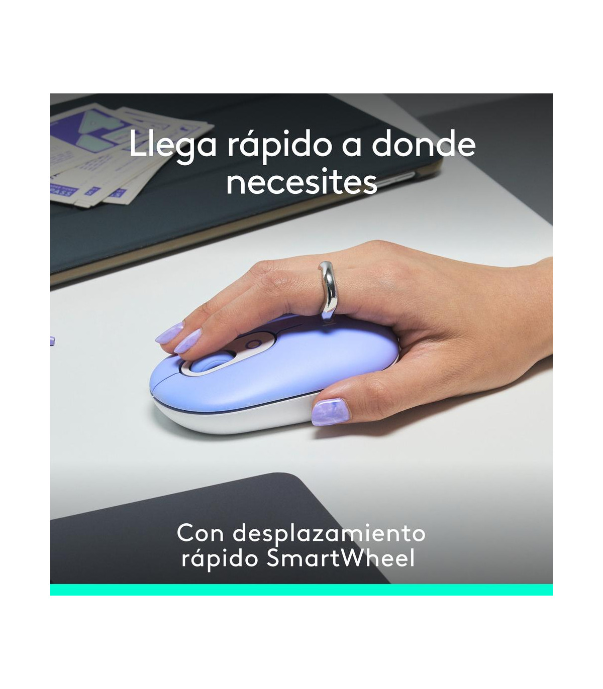 Raton inalambrico logitech pop mouse lila
