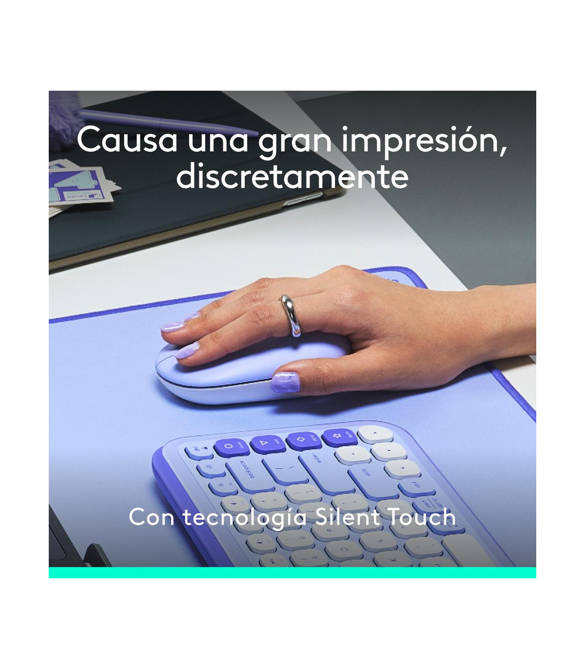 Raton inalambrico logitech pop mouse lila