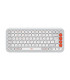 Teclado logitech pop icon keys inalambrico blanco - naranja