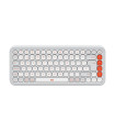 Teclado logitech pop icon keys inalambrico blanco - naranja
