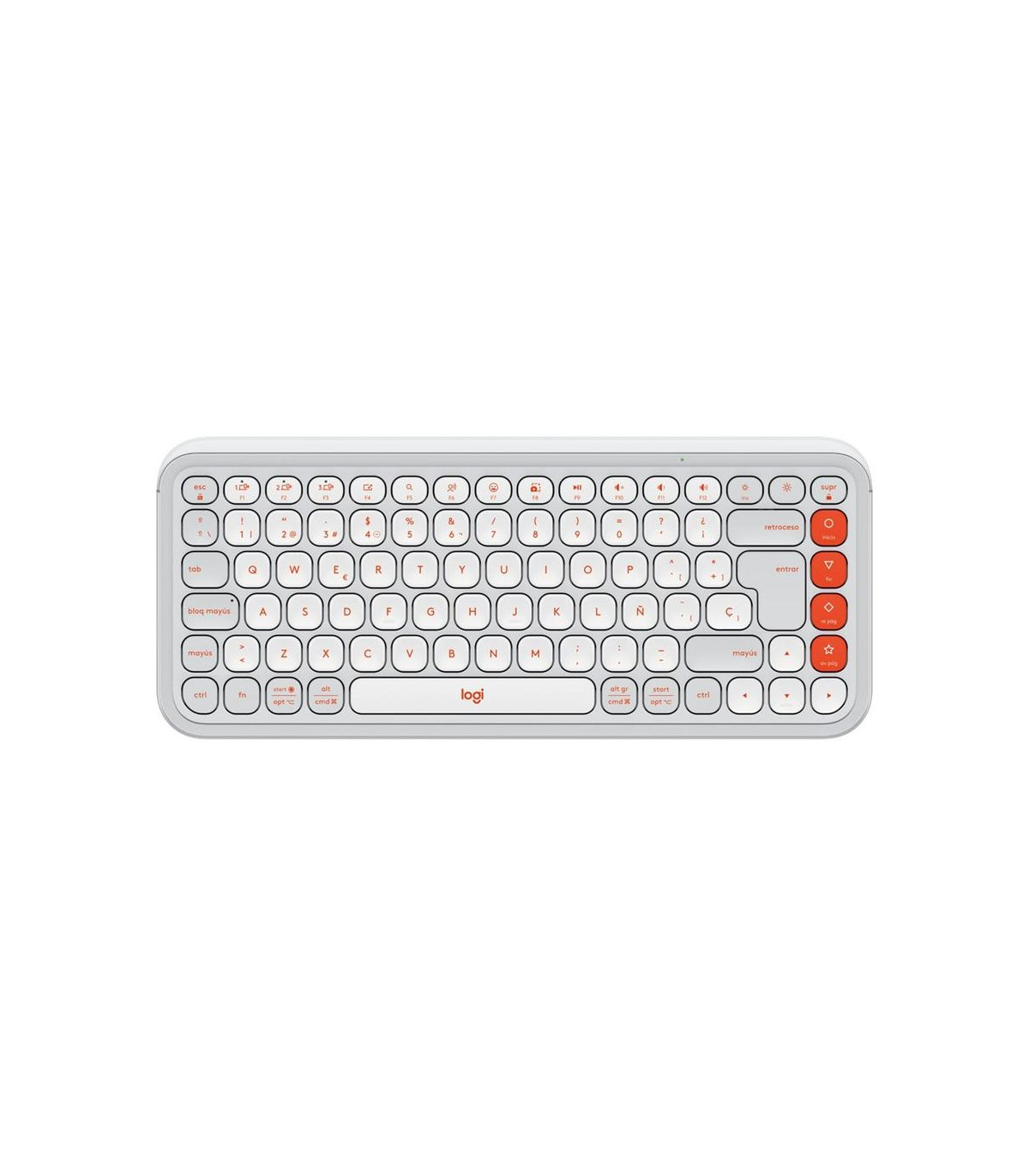Teclado logitech pop icon keys inalambrico blanco - naranja