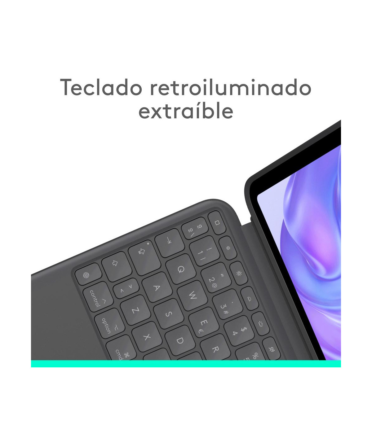 Funda logitech combo touch para con teclado para ipad pro m4 11 pulgadas grafito