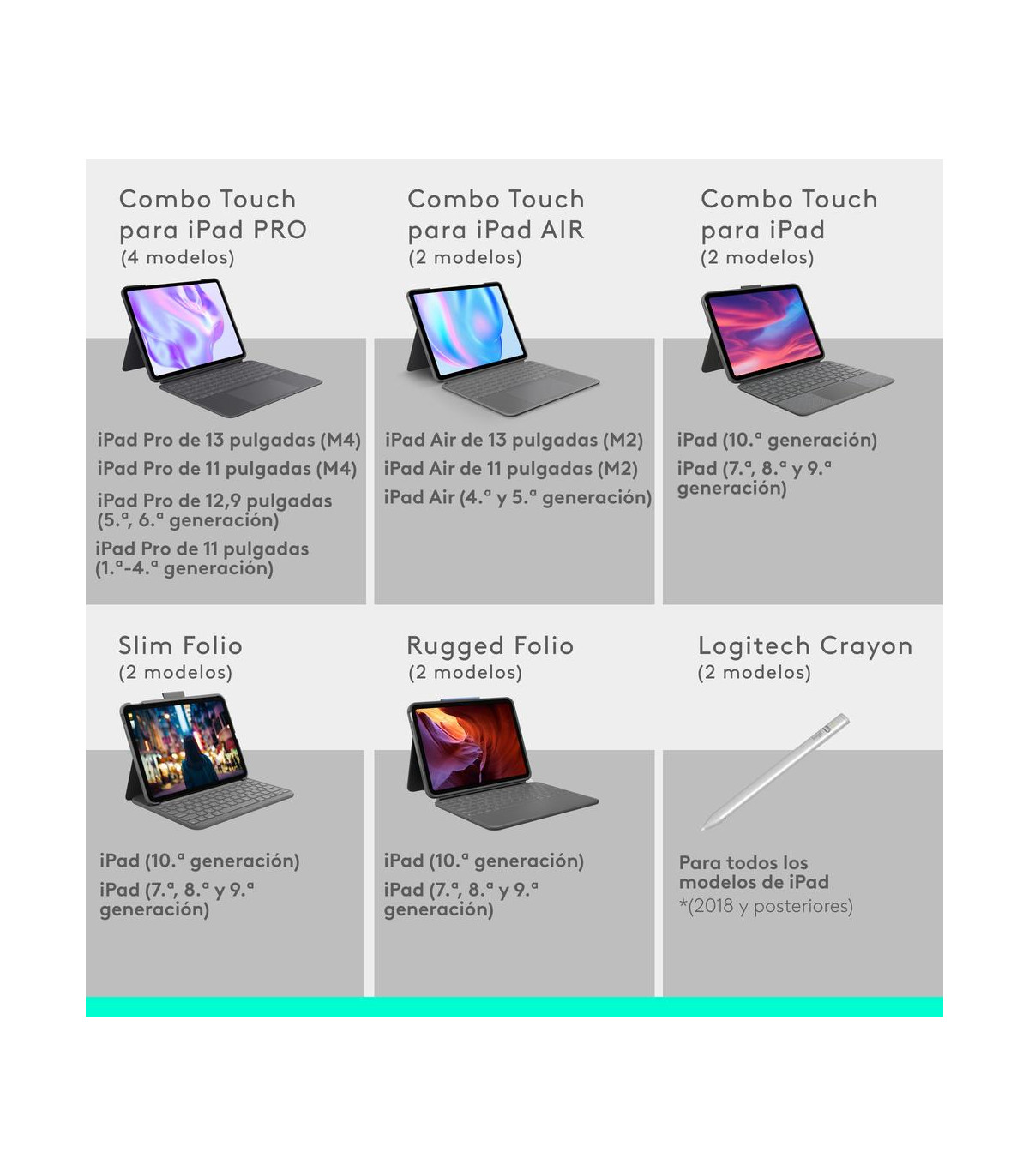 Funda logitech combo touch para con teclado para ipad pro m4 11 pulgadas grafito