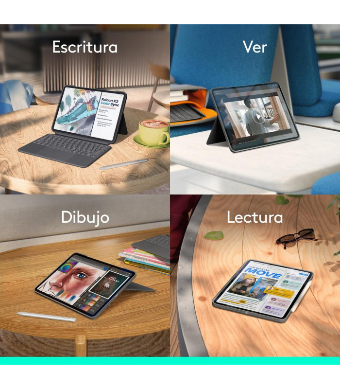 Funda logitech combo touch para con teclado para ipad pro m4 11 pulgadas grafito