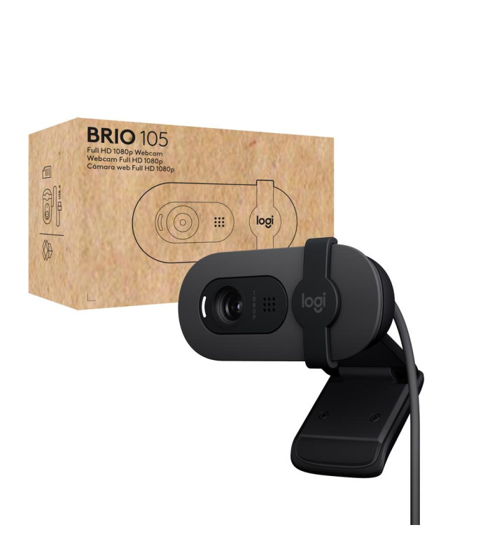 Webcam logitech brio 105 grafito full hd -  usb