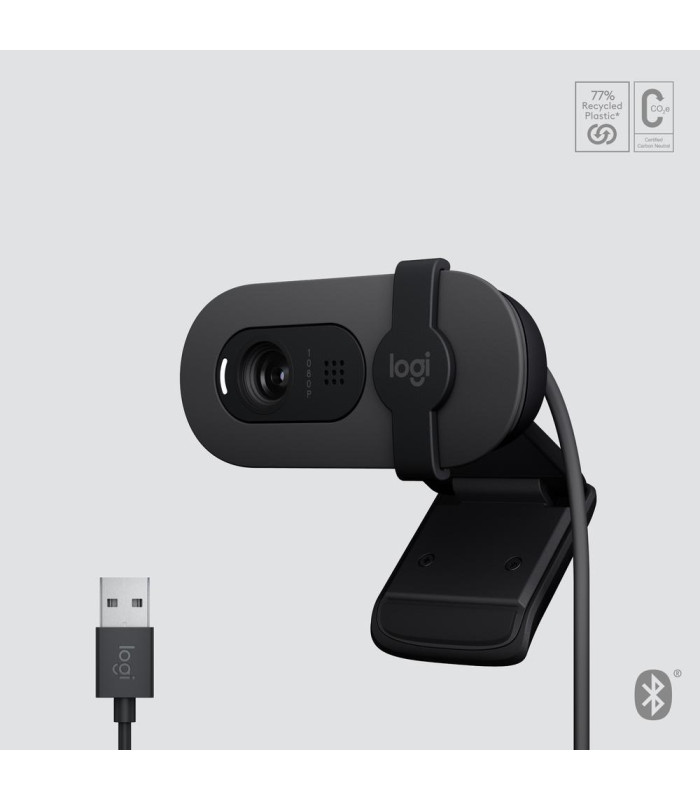 Webcam logitech brio 105 grafito full hd -  usb