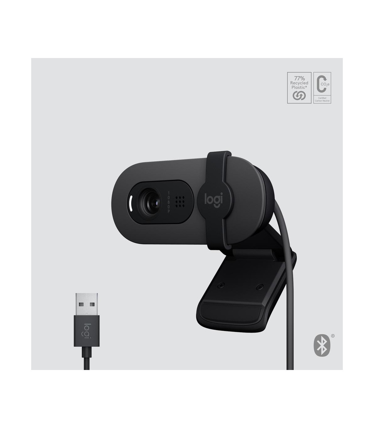 Webcam logitech brio 105 grafito full hd -  usb