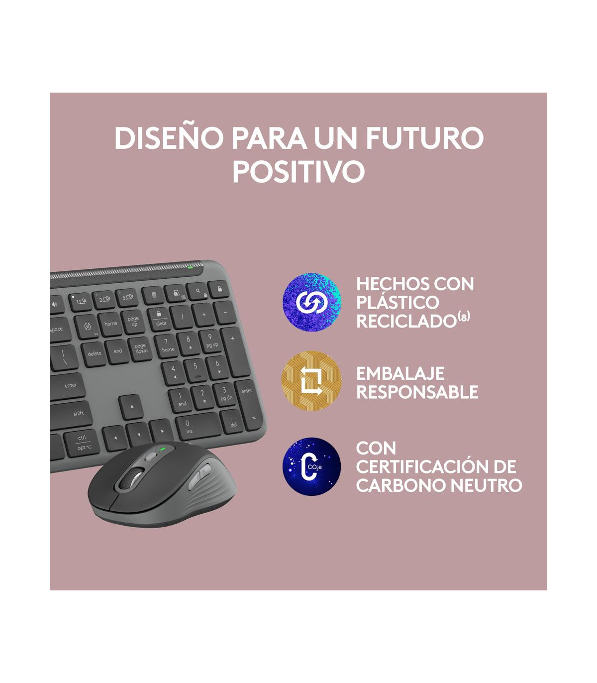 Teclado + raton logitech mk950 inalambrico