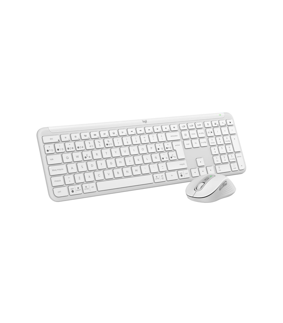 Teclado + raton logitech mk950 inalambrico blanco