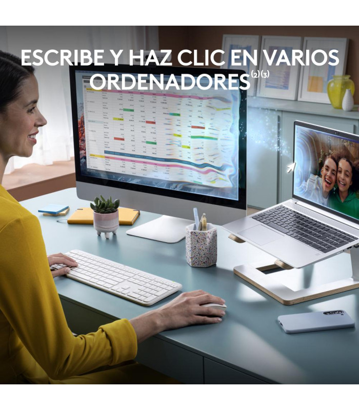 Teclado + raton logitech mk950 inalambrico blanco