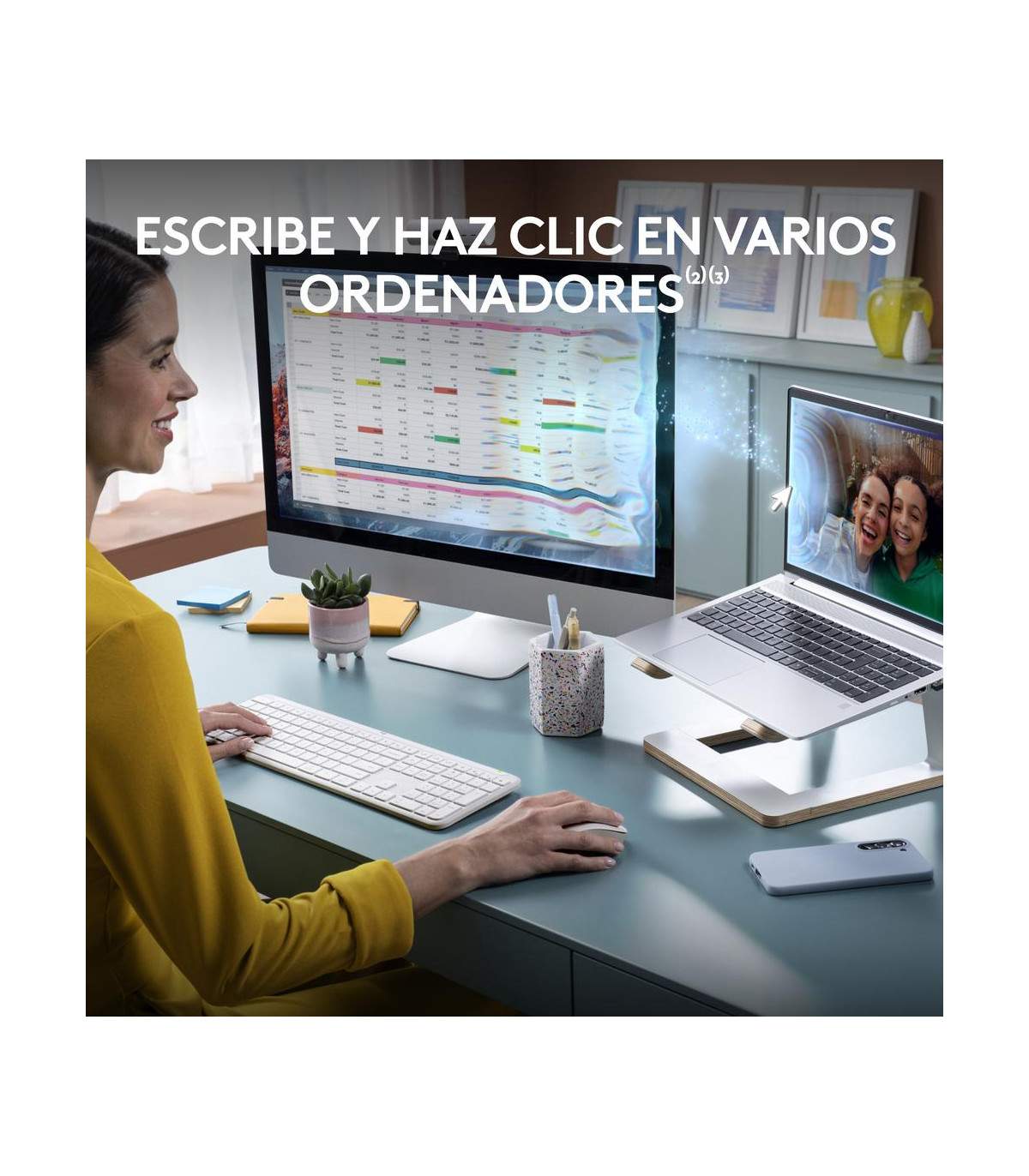 Teclado + raton logitech mk950 inalambrico blanco