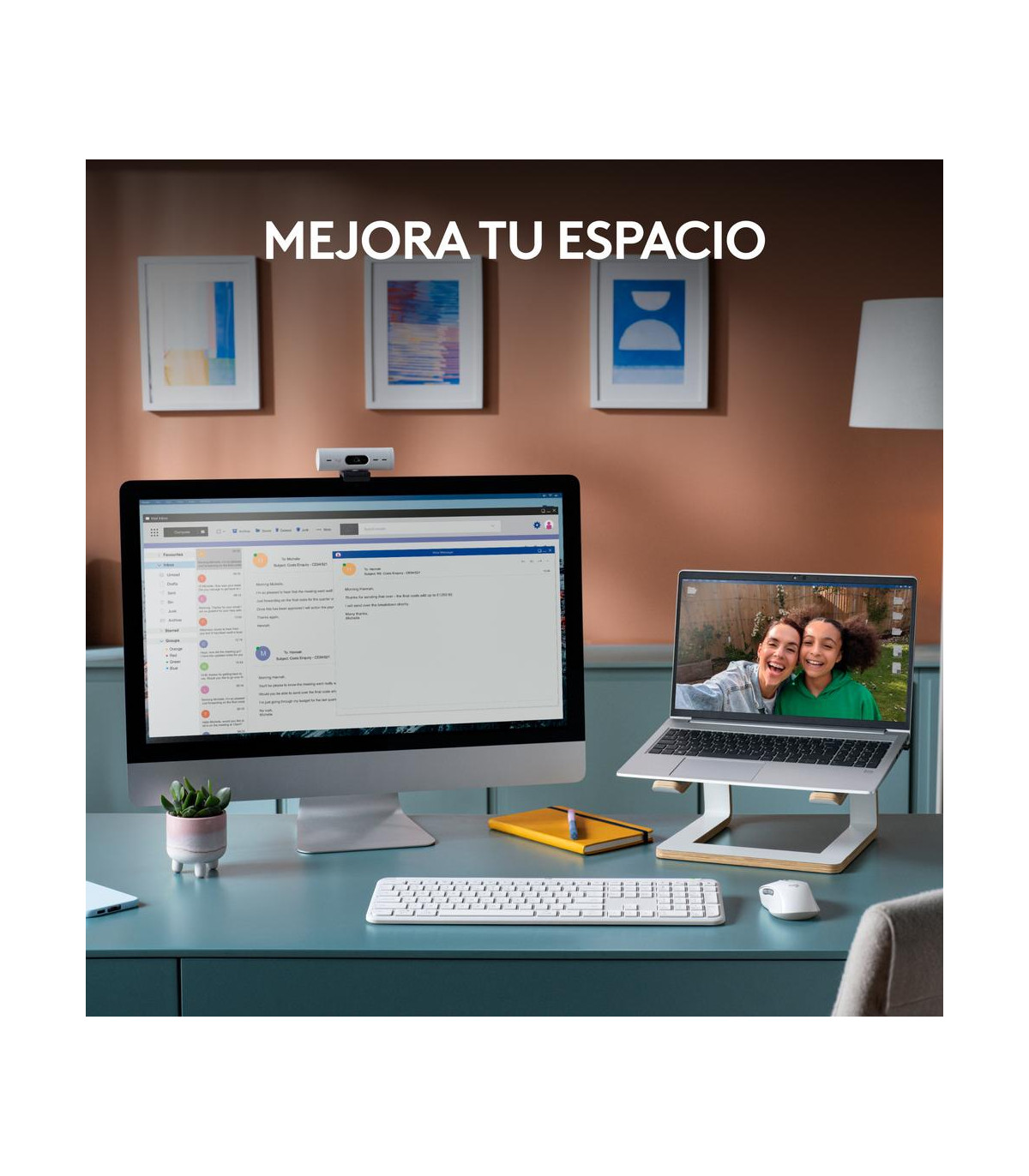 Teclado + raton logitech mk950 inalambrico blanco