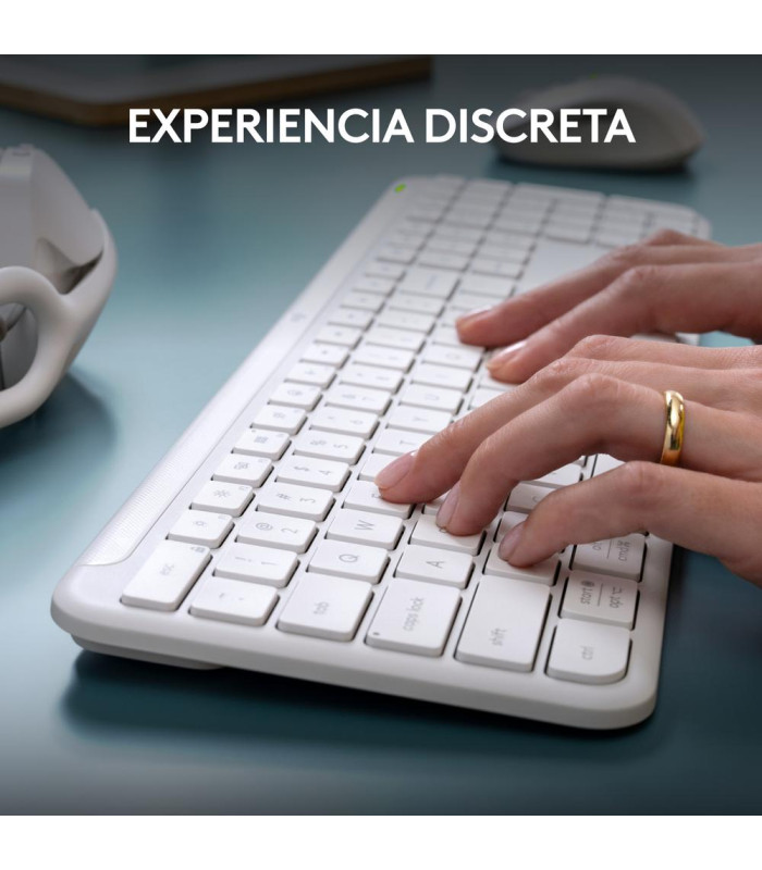 Teclado + raton logitech mk950 inalambrico blanco